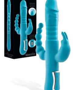 Adam and Eve 10" Thrusting & Rotating Beaded Triple Stimulation Joy Rabbit