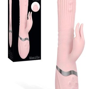 Adam and Eve 9" Eve's Thrusting Rabbit Vibrator with Orgasmic Beads