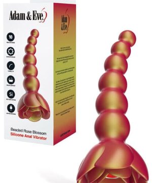Adam and Eve Beaded Rose Bloom 8" Anal Vibrator