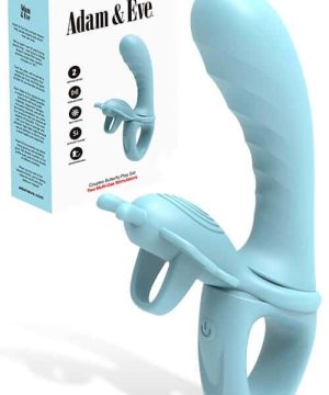 Adam and Eve Couples Butterfly 4 In 1 Rabbit, G Spot, Finger & Couples Ring Vibrator Set