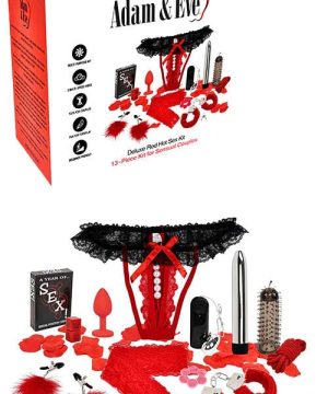 Adam and Eve Deluxe Red Hot Sex 13 Piece Bondage Kit
