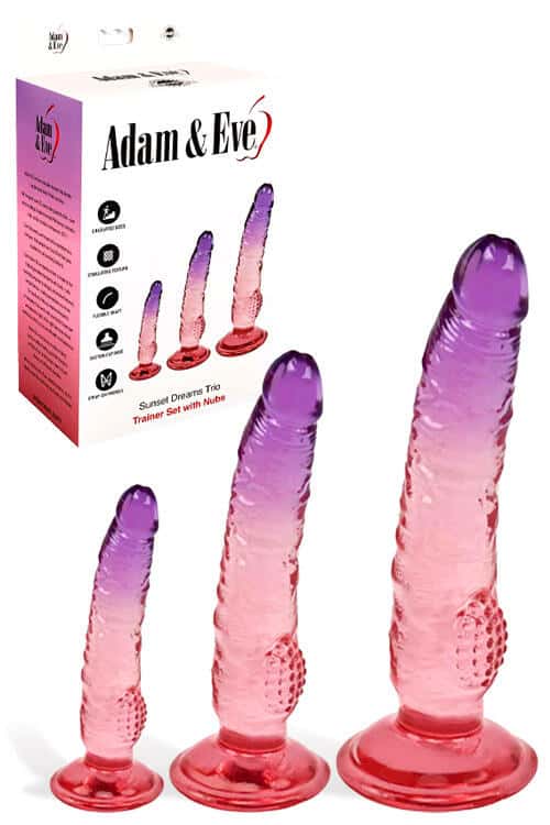 Adam and Eve Dreams 3 Piece Textured Dildo Set Adam and Eve Dreams 3 Piece Textured Dildo Set