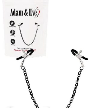 Adam and Eve Eves Noir Nipple Clamps With Chain