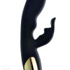 Adam and Eve Gold Plated Silicone 8" Midnight Rabbit Vibrator