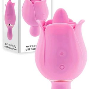 Adam and Eve Ravishing Rose 4.25" Dual Ended Rose Vibrator with Clitoral Teaser