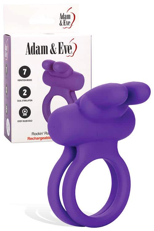 Adam and Eve Rockin' Rabbit 1.75" Vibrating Couples Ring Adam and Eve Rockin' Rabbit 1.75" Vibrating Couples Ring