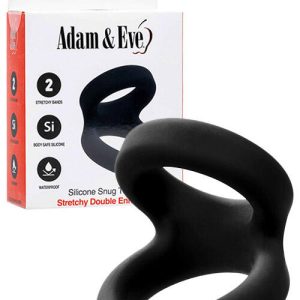 Adam and Eve Silicone Snug Tugger 2.25" Dual Cock Ring