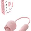 Adam and Eve Thrust and Tickle Rose 14.1" Flickering Clitoral Tickler and Thrusting Bullet