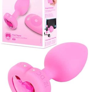 B-Vibe Pink Heart 3.85" Small Vibrating Butt Plug