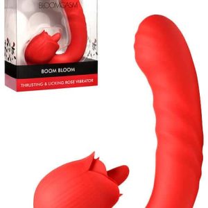 Bloomgasm Boom Bloom 6.1" Thrusting & Licking Rose Rabbit Vibrator