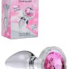 Booty Sparks 2.8" Glass Butt Plug with Pink Gem Base | Small