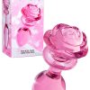 Booty Sparks Pink Rose 3.8" Glass Butt Plug | Large