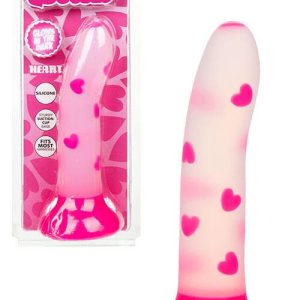 Calexotics Glow Stick Heart 6" Dildo with Decorative Heart Patterns