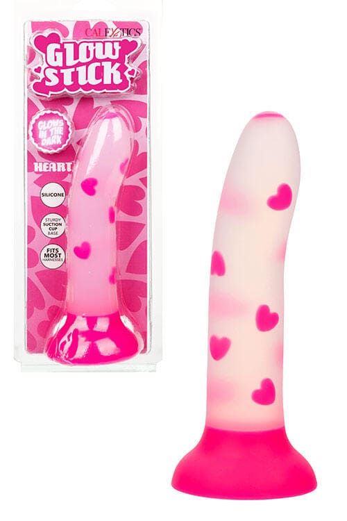 Calexotics Glow Stick Heart 6" Dildo with Decorative Heart Patterns Calexotics Glow Stick Heart 6" Dildo with Decorative Heart Patterns