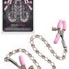 Calexotics Nipple Play Adjustable Nipple Clamps plus Crystal Chain