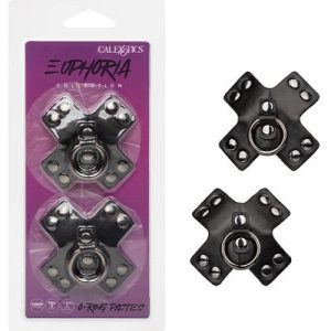 Calexotics O Ring Black Cross BDSM Nipple Pasties
