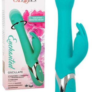 Calexotics Oscillate 9.75" Thrusting Rotating Rabbit Vibrator with Fluttering Clitoral Teaser