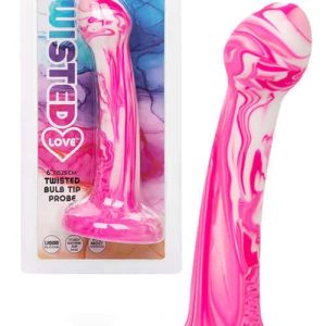 Calexotics Twisted Bulb Tip Probe 6" Marbled Silicone Dildo