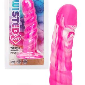 Calexotics Twisted Ribbed Probe 5.5" Marbled Silicone Dildo