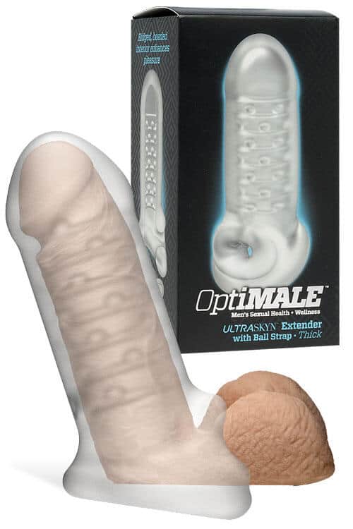 Doc Johnson Thick 6" Textured Penis Extension with Ball Strap Doc Johnson Thick 6" Textured Penis Extension with Ball Strap