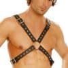 Elegant Moments Bound In Black Leather Studded Adjustable Harness