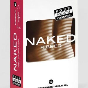 Four Seasons Naked Ribbed Latex Condoms (12 Pack)
