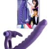 Frisky 6.5" Silicone Double Penetration Vibrating Rabbit Cock Ring