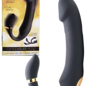 Inmi Pleasure Pose 7.4" Come Hither Vibrator with Poseable Clitoral Stimulator