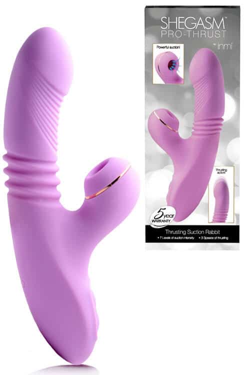 Inmi Shegasm 9" Thrusting Suction Rabbit Vibrator Inmi Shegasm 9" Thrusting Suction Rabbit Vibrator