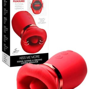 Lickgasm Kiss Me More 4.9" Kissing, Sucking & Vibrating Clitoral Stimulator