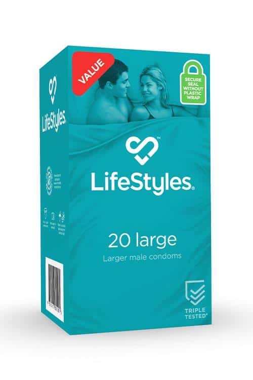 Lifestyles Large: 20 Pack Comfort Fit Latex Condoms Lifestyles Large: 20 Pack Comfort Fit Latex Condoms