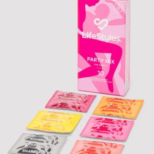 Lifestyles Party Mix Latex Condoms 53mm (10 Pack)
