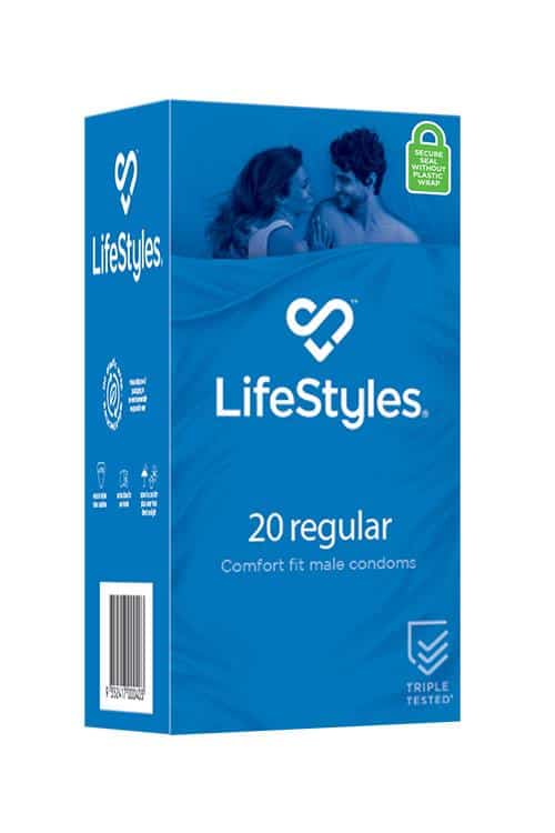 Lifestyles Regular 20 Pack Comfort Fit Latex Condoms Lifestyles Regular 20 Pack Comfort Fit Latex Condoms