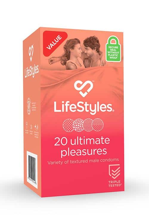 Lifestyles Ultimate Pleasures 20 Pack Textured Latex Condoms Lifestyles Ultimate Pleasures 20 Pack Textured Latex Condoms