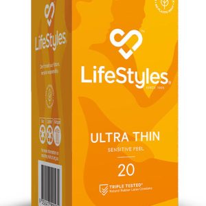 Lifestyles Ultra Thin 20 Pack Sensitive Feel Latex Condoms