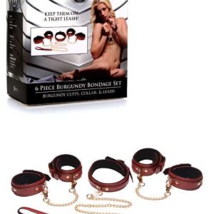 Master Series 6 Piece Classic Burgundy Bondage Set