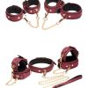Master Series 6 Piece Velvet Touch Suede Bondage Set