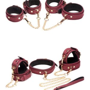 Master Series 6 Piece Velvet Touch Suede Bondage Set