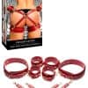 Master Series Crimson Captive Thigh, Wrist & Ankle Hog Tie Restraint Set