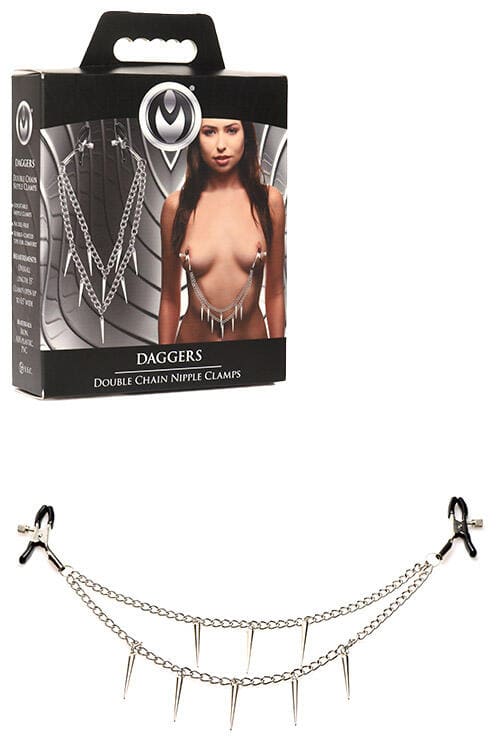 Master Series Daggers Double Chain Nipple Clamps Master Series Daggers Double Chain Nipple Clamps