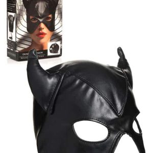 Master Series Dungeon Demon 8.5" Bondage Hood with Horns