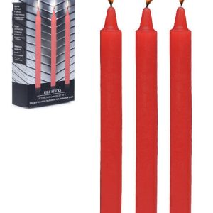 Master Series Fire Sticks 7" Red Fetish Drip Candles Set
