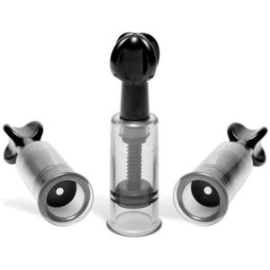 Master Series Transparent Grey Nipple Stimulator Suction Cylinders (3 Pce)
