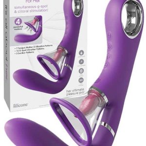 Pipedream 9.7" Clitoral Pump & Vibrating Tongue Rabbit Vibrator