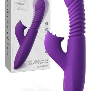 Pipedream Thrusting 9.5" Rabbit Vibrator With Heat Function & Petal Stimulator