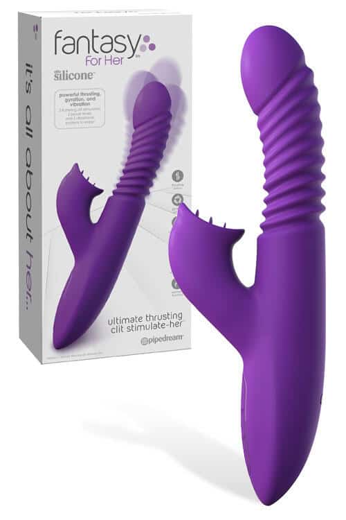 Pipedream Thrusting 9.5" Rabbit Vibrator With Heat Function & Petal Stimulator Pipedream Thrusting 9.5" Rabbit Vibrator With Heat Function & Petal Stimulator