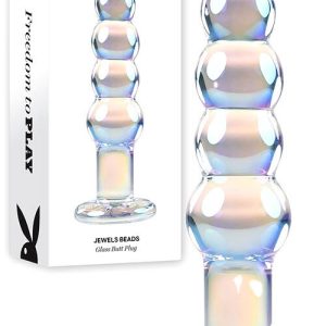 Playboy Jewels Beads 4.7" Glass Beaded Anal Plug