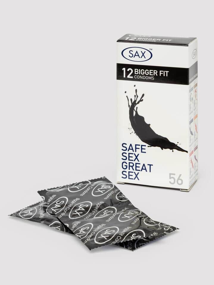 SAX Bigger Fit 56mm Latex Condoms (12 Pack) SAX Bigger Fit 56mm Latex Condoms (12 Pack)
