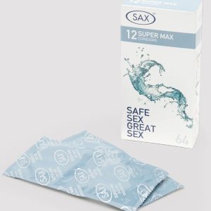 SAX Super Max 64mm Latex Condoms (12 Pack)
