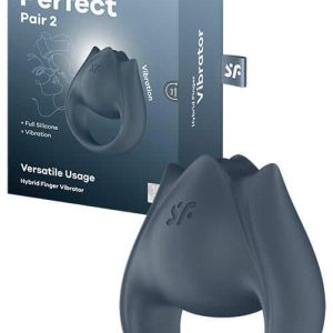 Satisfyer Perfect Pair 2 Hybrid 2.75" Finger Vibrator & Couples Ring